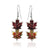 Colorful maple leaf design earrings