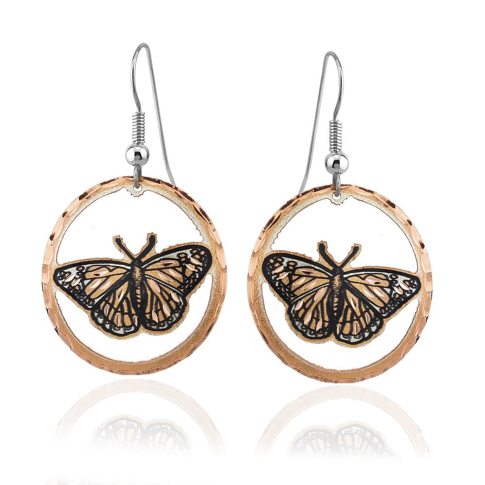 Butterfly design cut out earrings
