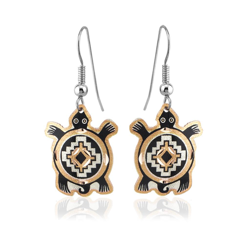 Southwestern turtle design earrings