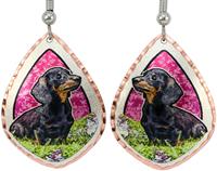 Dachshund dog design earrings