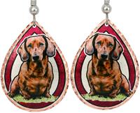 Dachshund dog design earrings