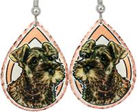 Miniature schnauzer dog design earrings