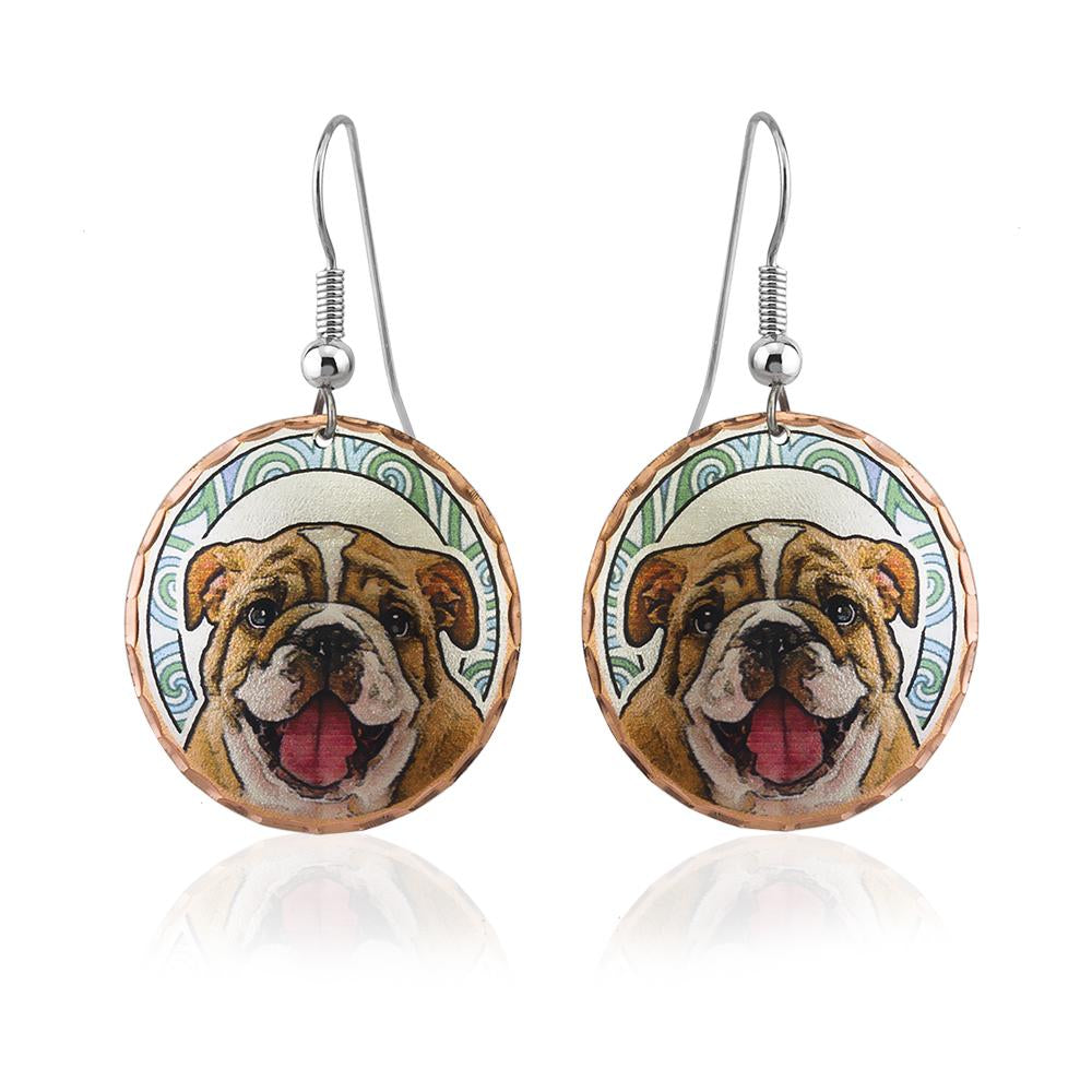 Bulldog design earrings