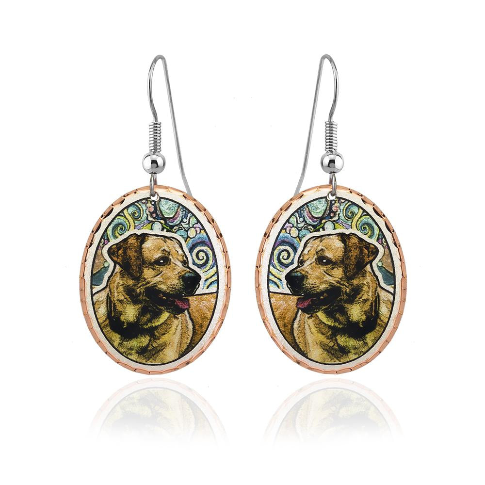 Labrador retriever dog design earrings