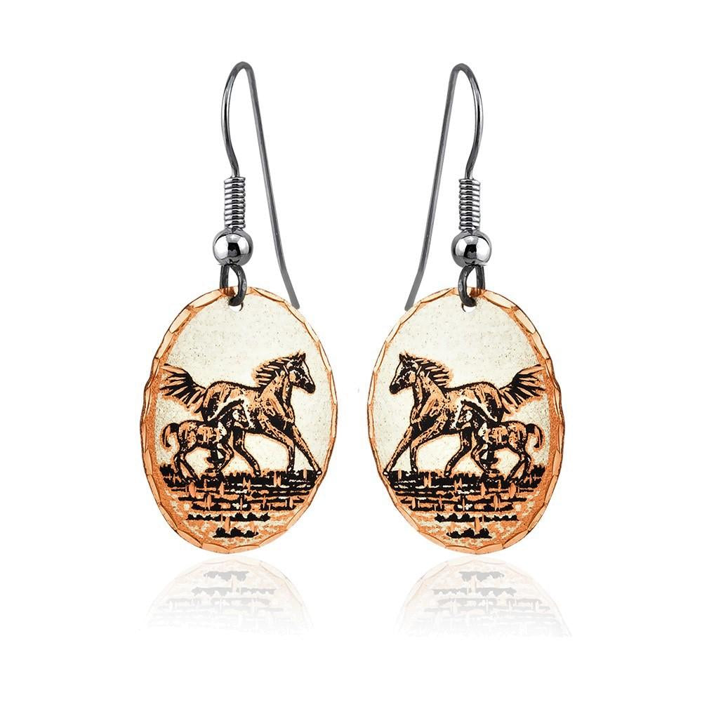 Horse and foal earrings