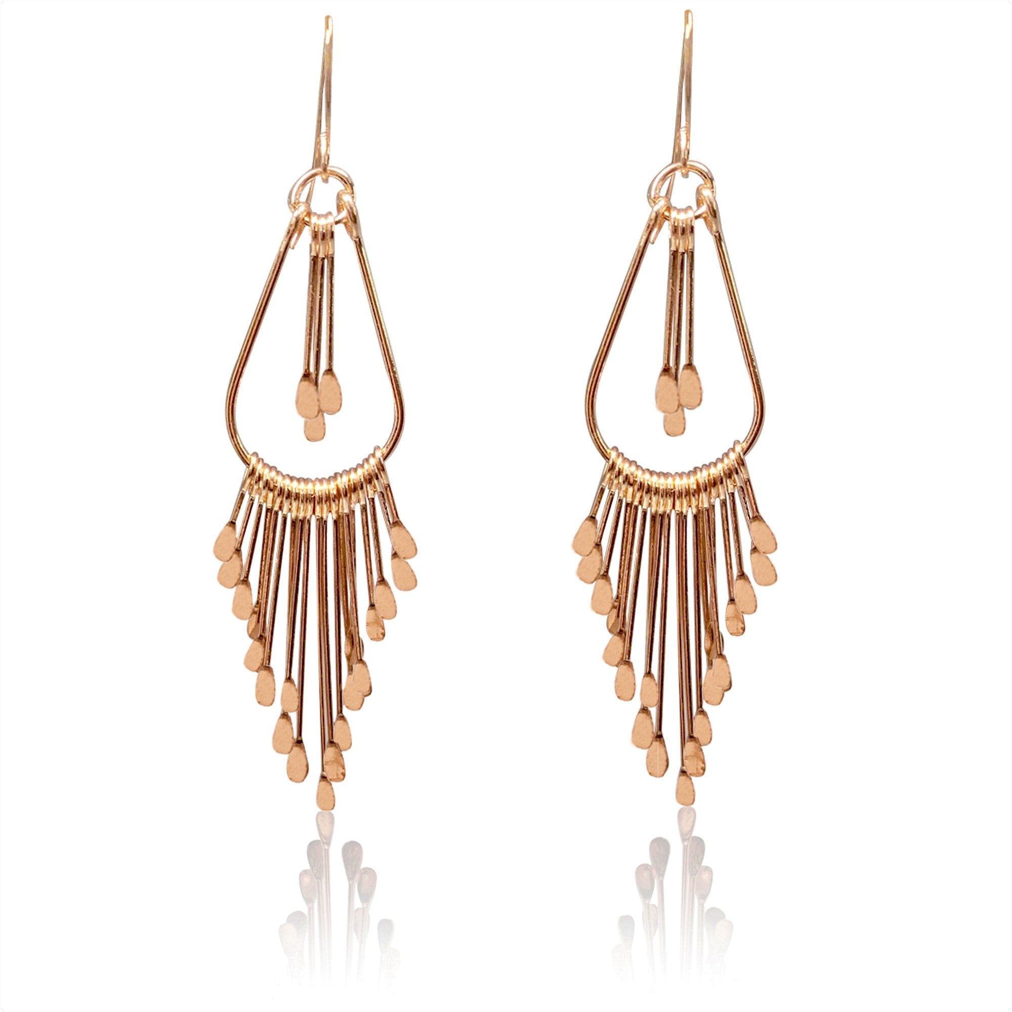 Rose gold color nail design earrings