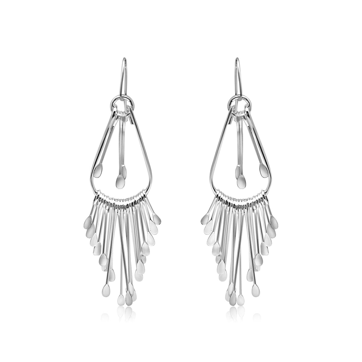 Silver color nail design earrings