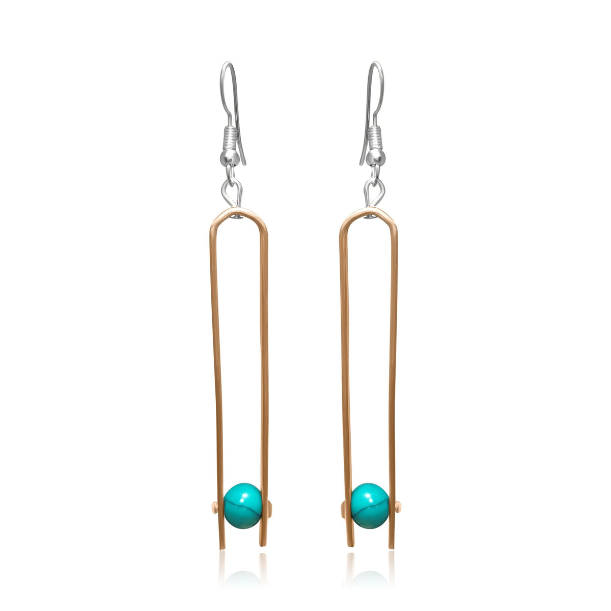 Spaghetti design copper earrings