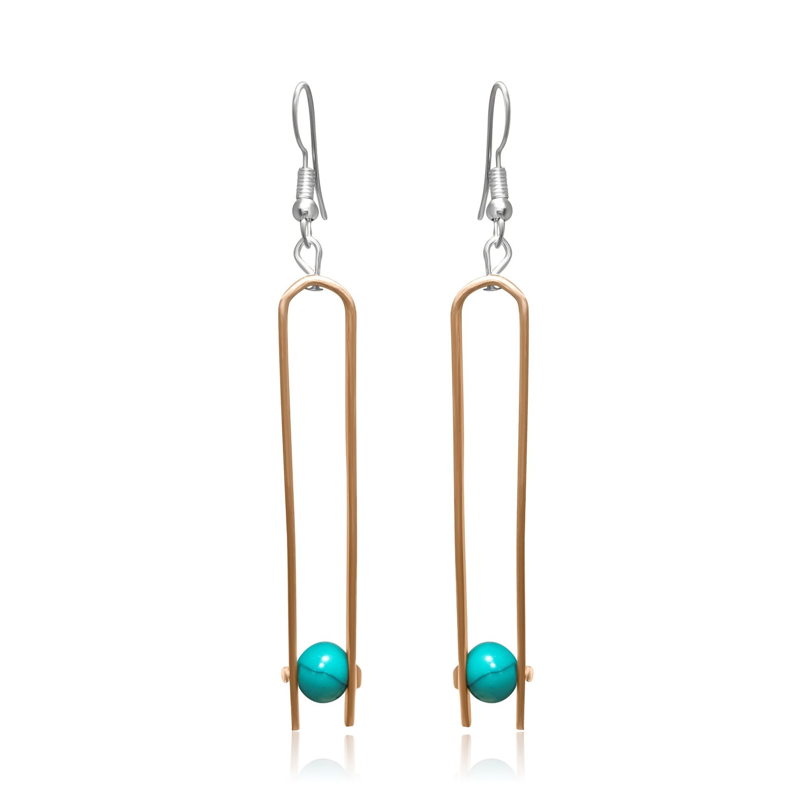 Spaghetti design copper earrings