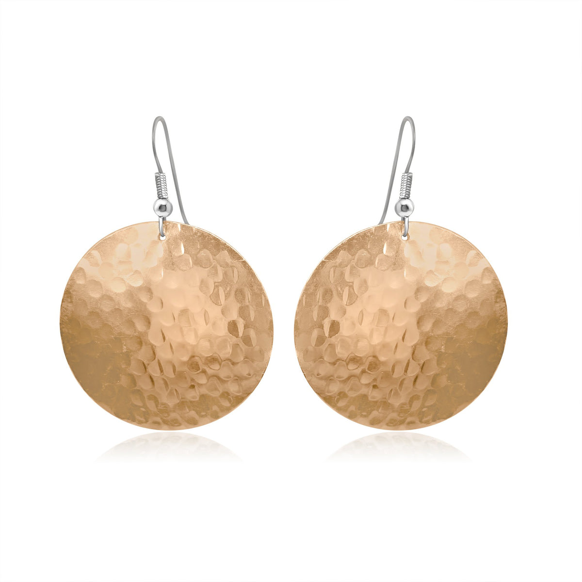 Round design copper earrings