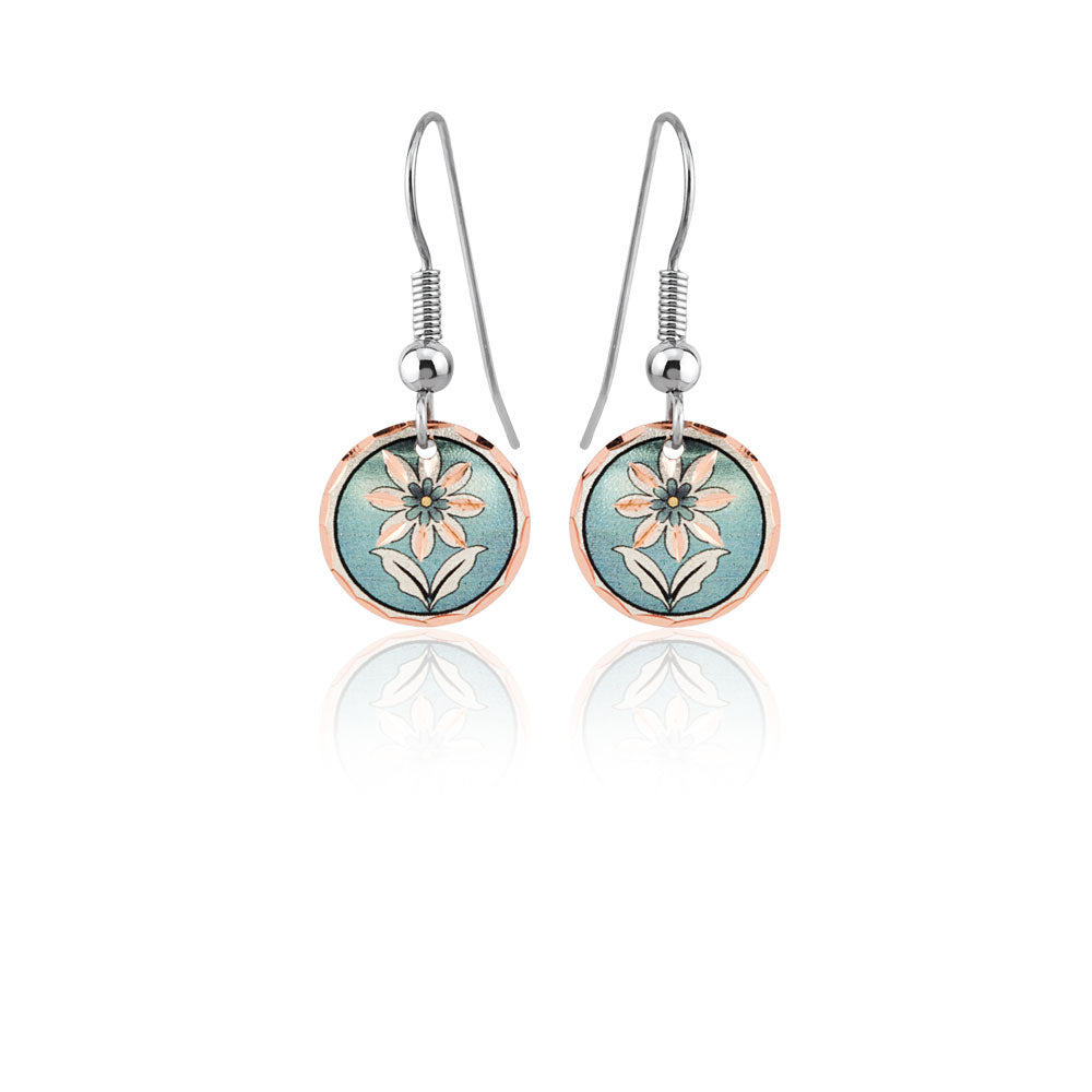 Light Blue floral design earrings