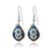 Blue floral design earrings