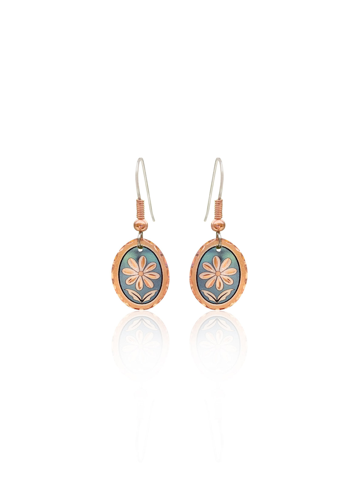 Light blue  floral design earrings