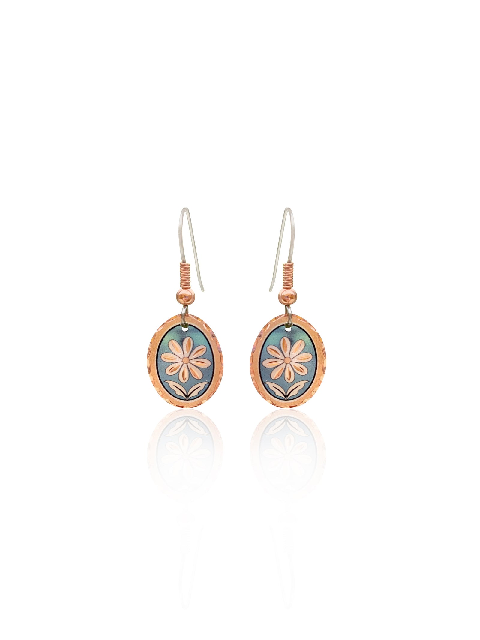 Light blue  floral design earrings