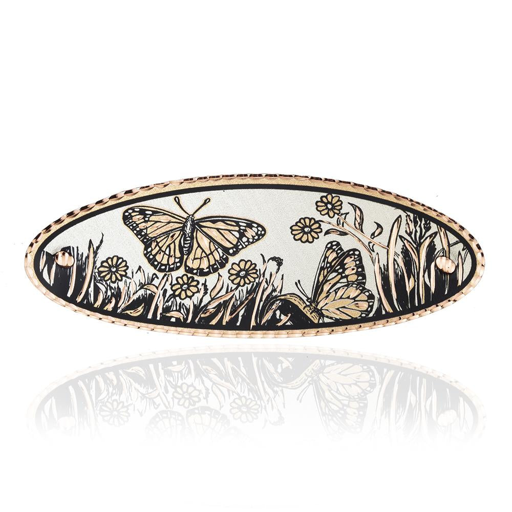 Butterfly design handmade copper hair barrettes