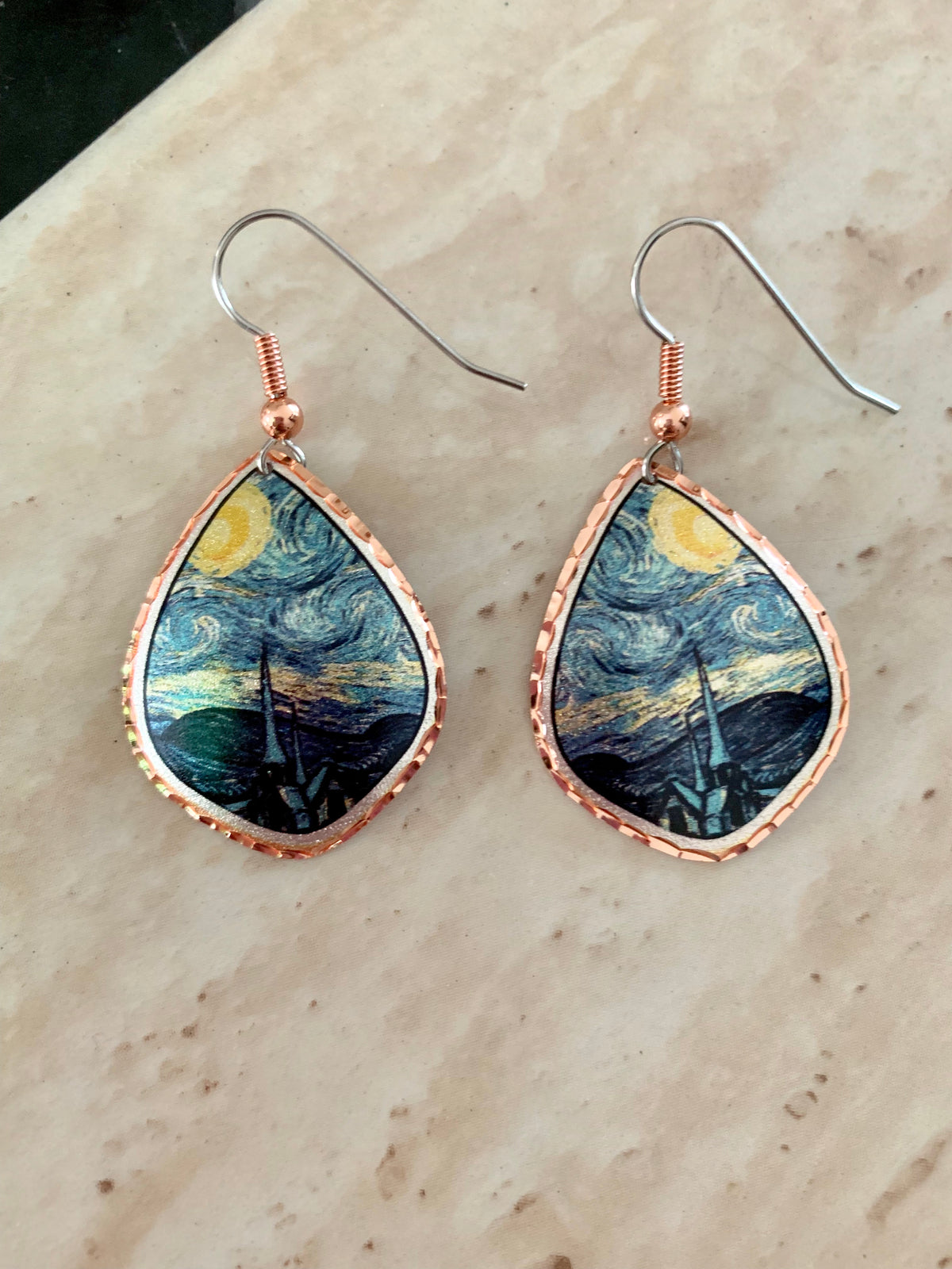 Van Gogh Sun Flower Design Earrings