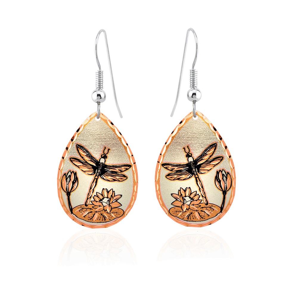 Dragonfly design earrings