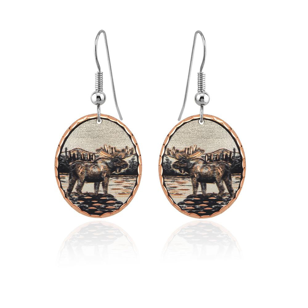 Moose design earrings