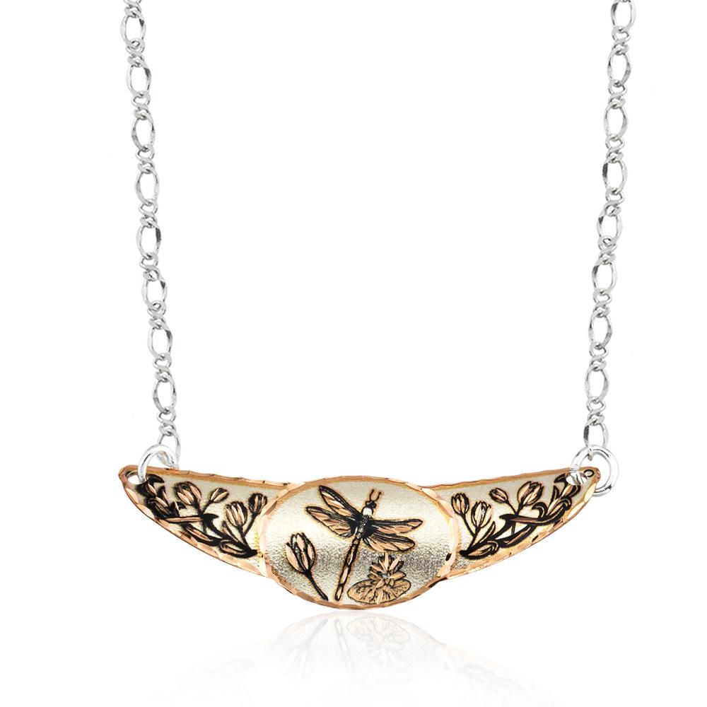 Dragonfly design handmade adjustable copper choker