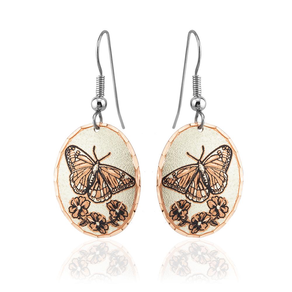 Monarch butterfly earrings