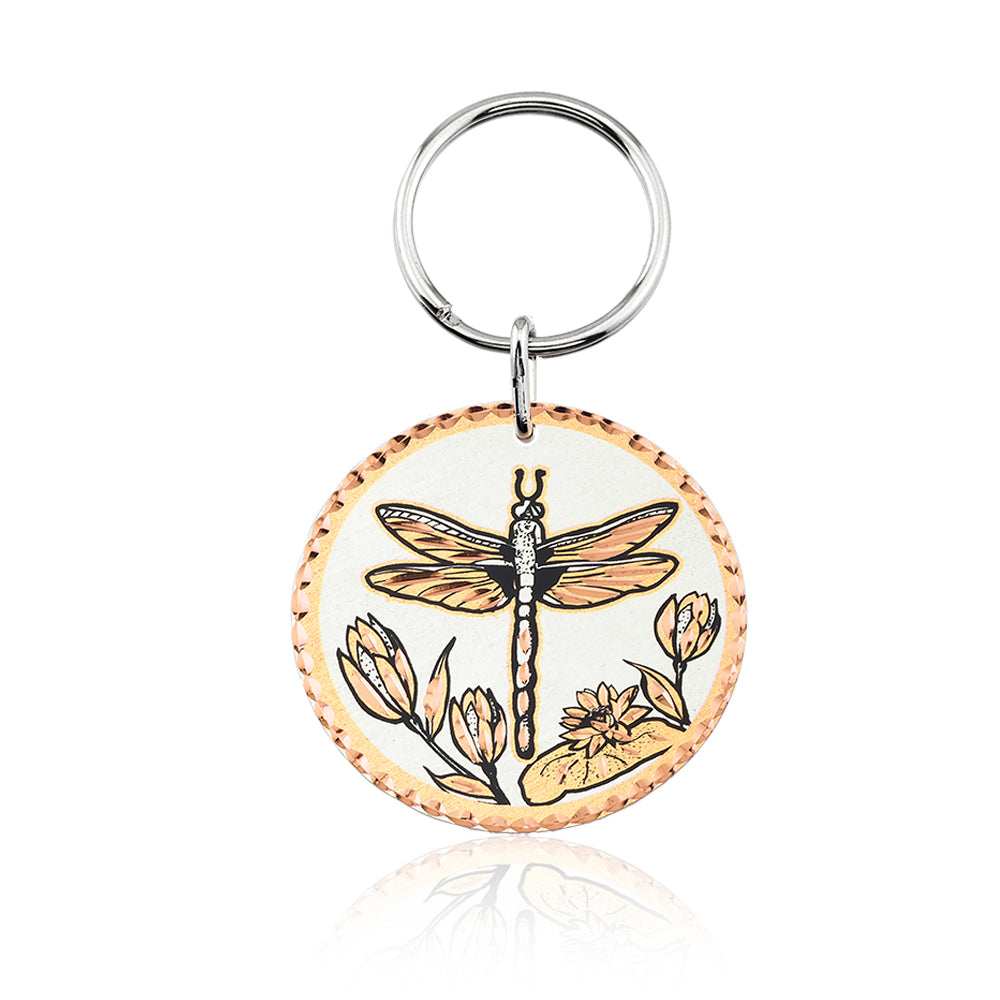 Dragonfly design handmade copper  key chain