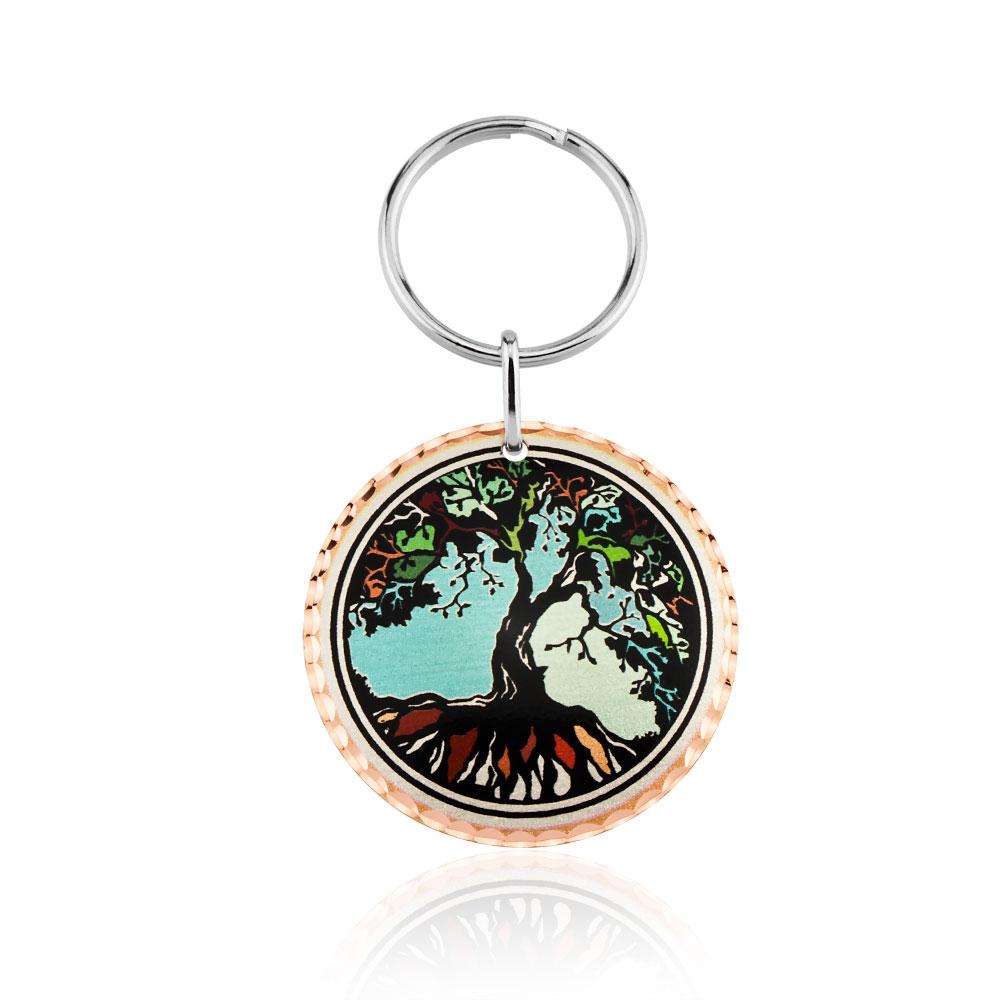 Tree of life design handmade copper key chain