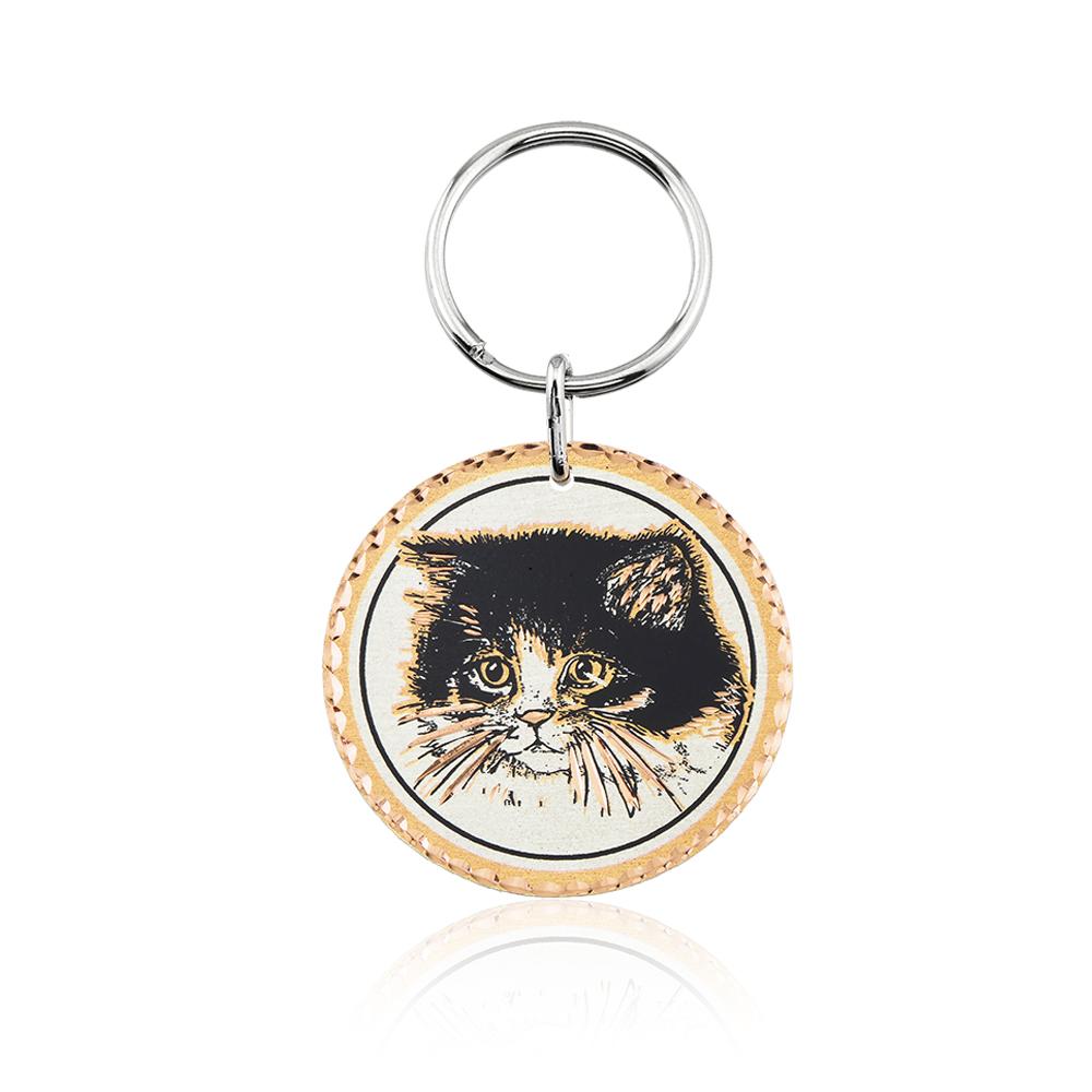 Black kitty cat key chain