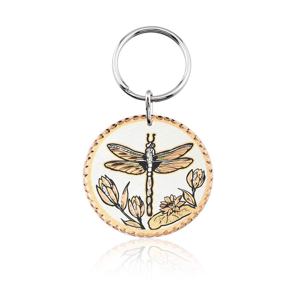 Dragonfly design handmade copper key chain