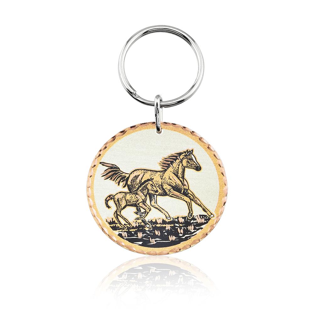 Horse design handmade copper key chain