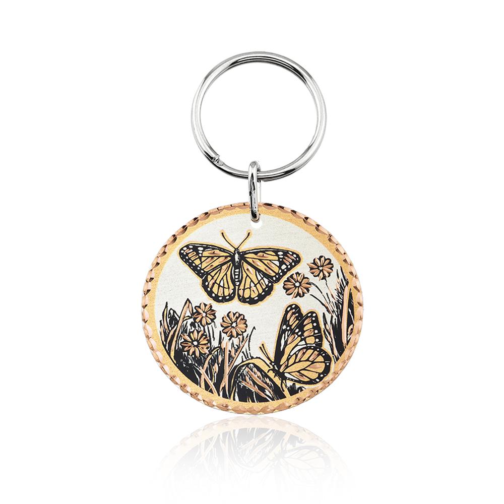 Butterfly design handmade copper key chain