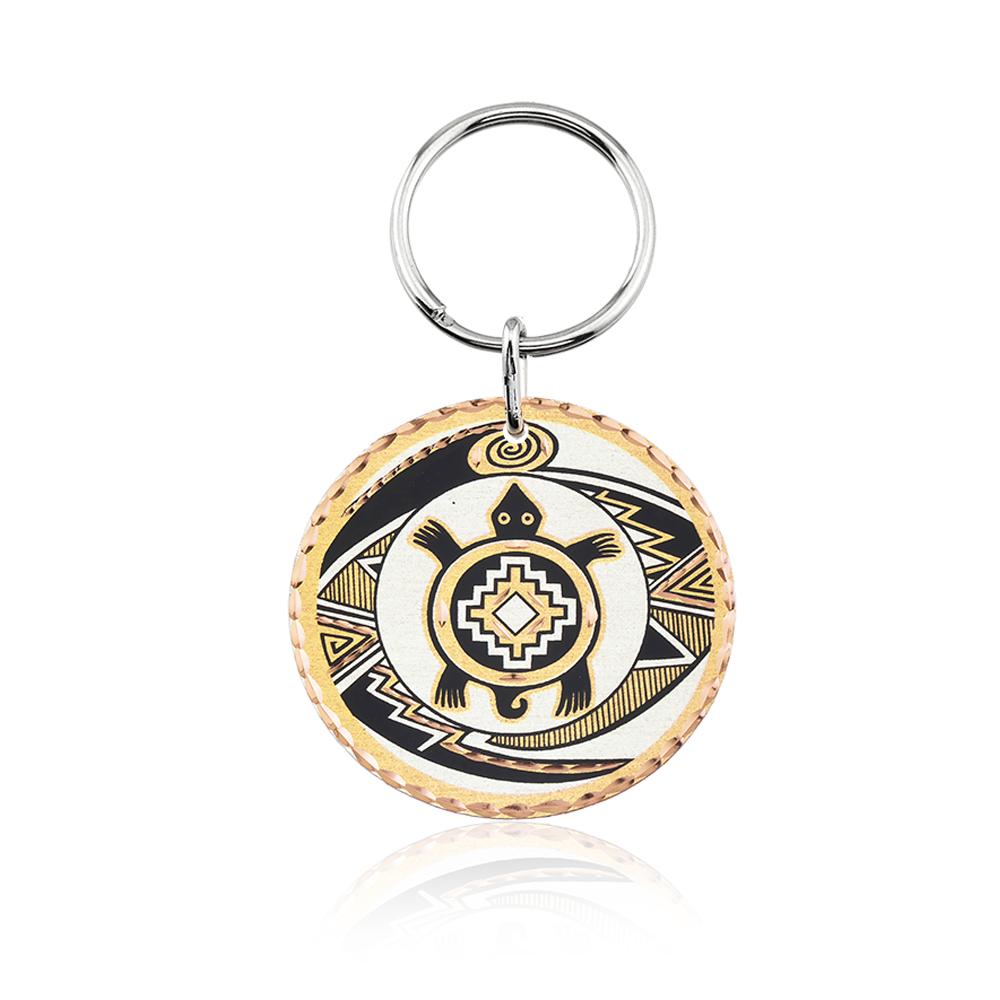 Southwestern native turtle design handmade copper key chain