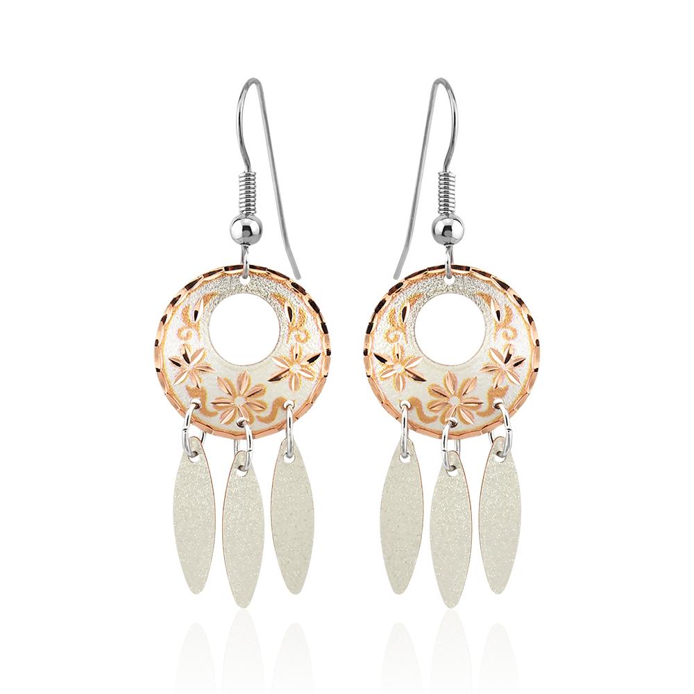 Silver floral design earrings