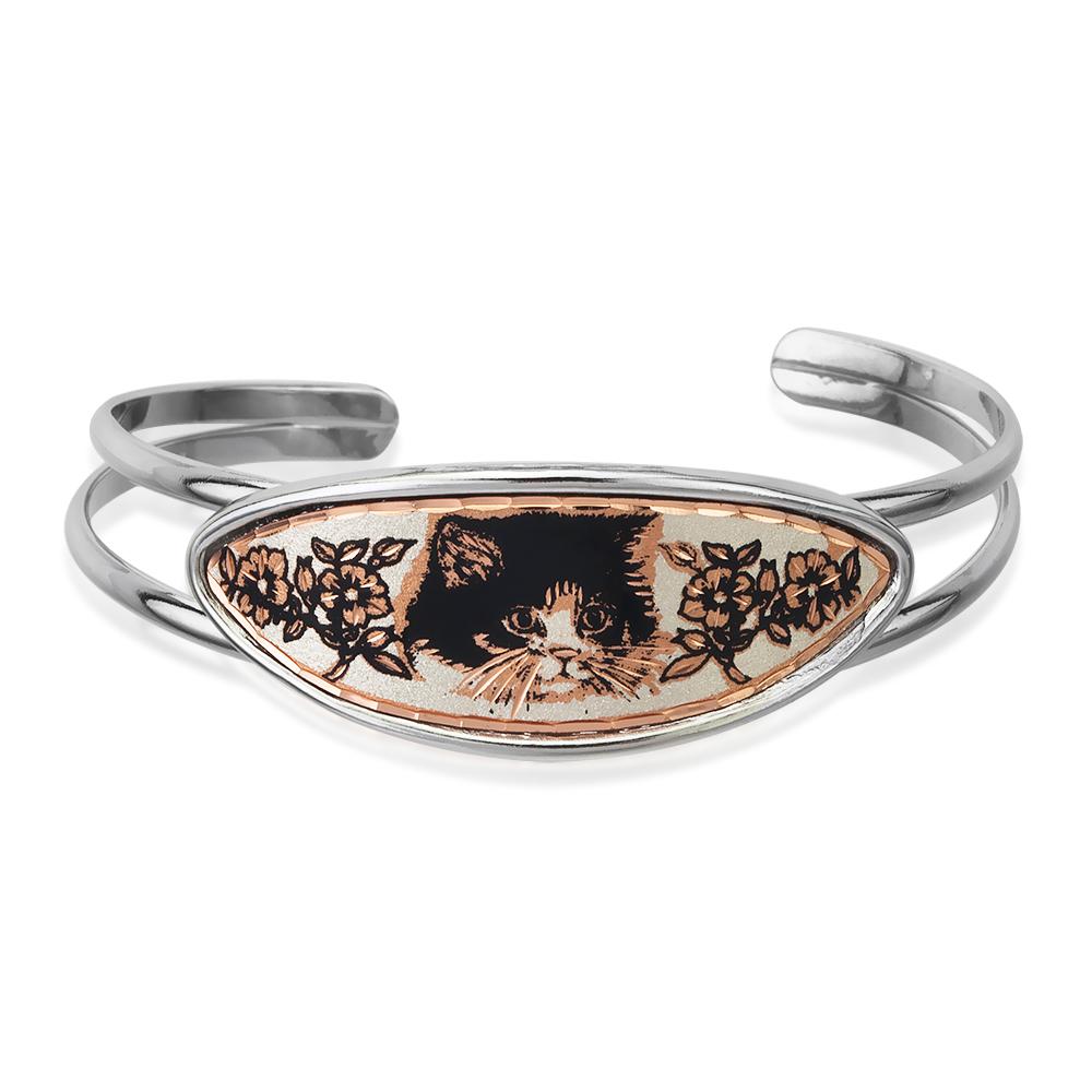 Kitten design wire bracelet