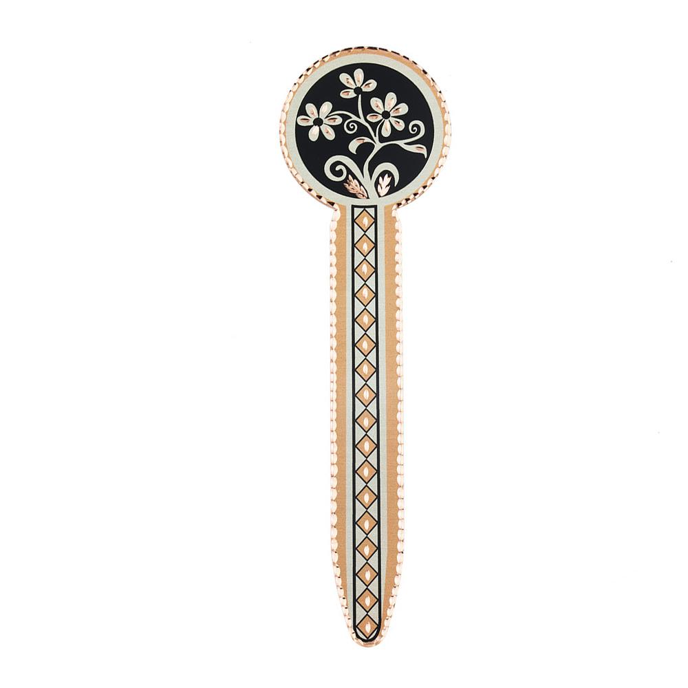 Black flower design bookmark or letter opener
