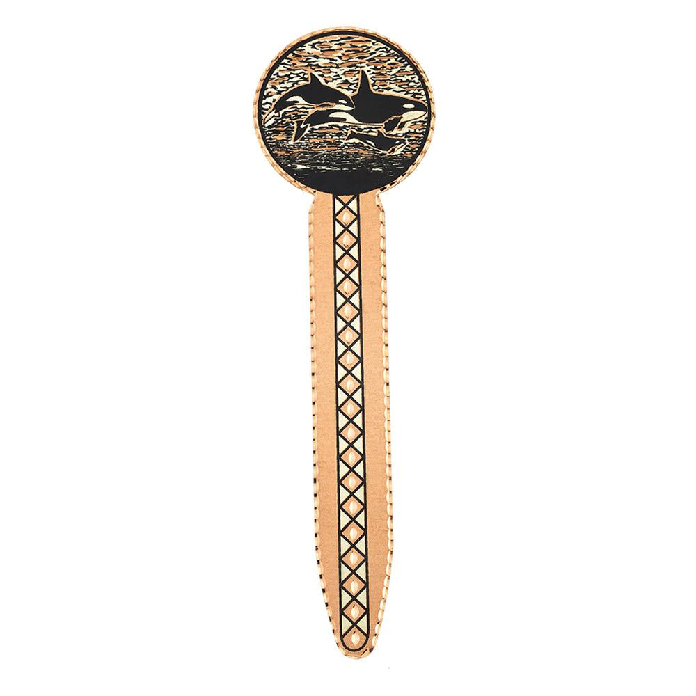 Whale design handmade copper bookmark