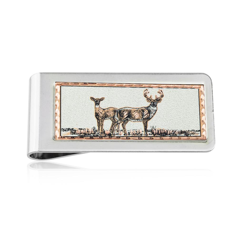 Deer design handmade copper money clip
