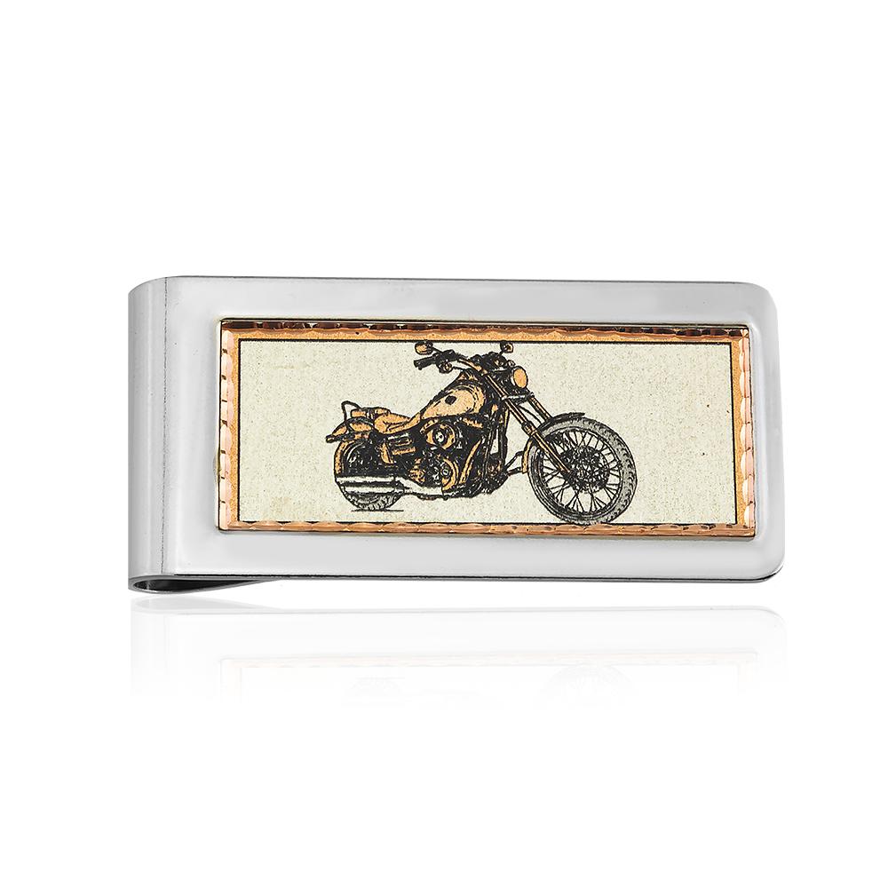 Harley design handmade copper money clip