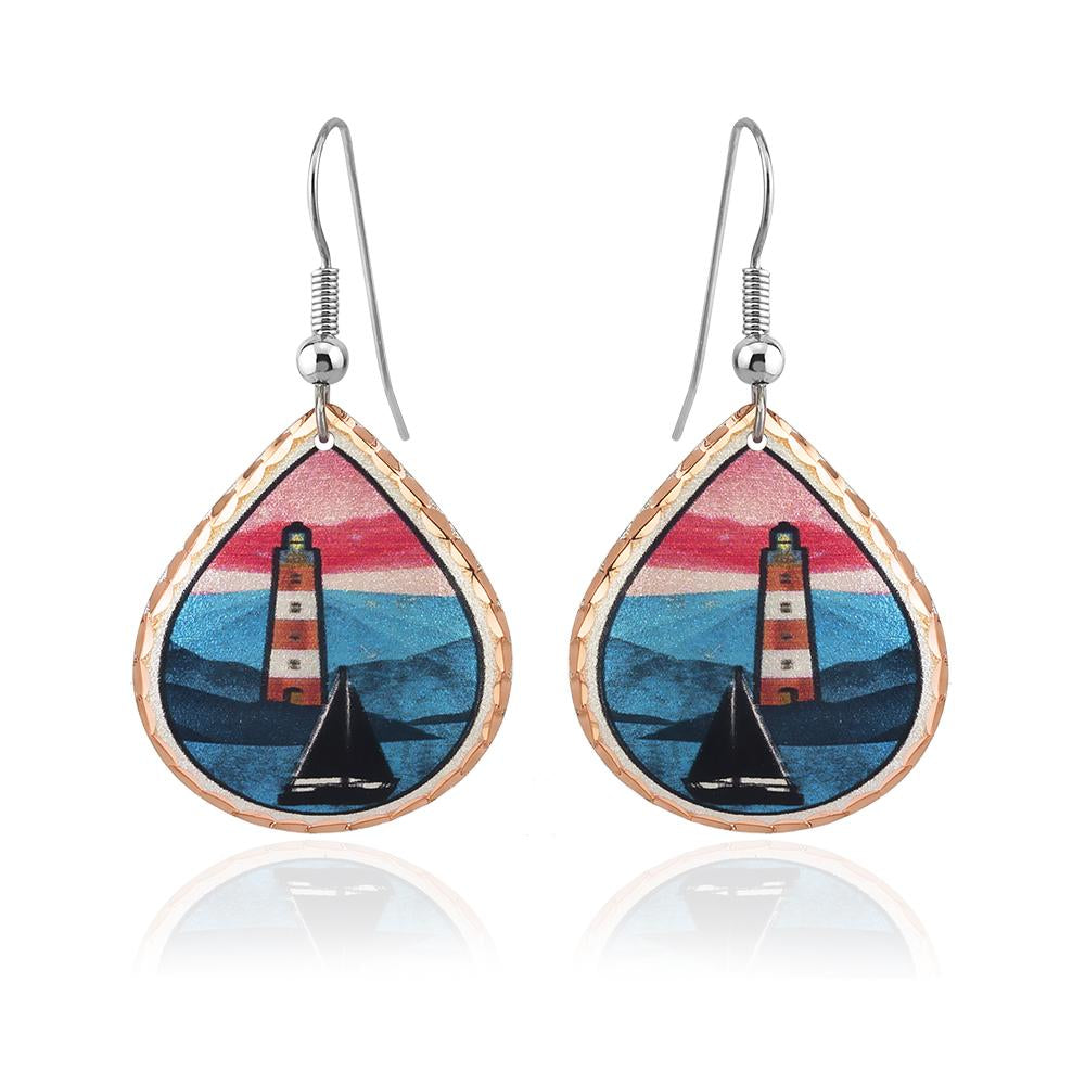 Lighthouse design earrings