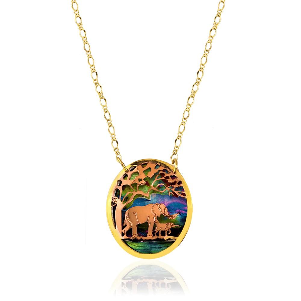 Elephant design handmade copper 3d design necklace
