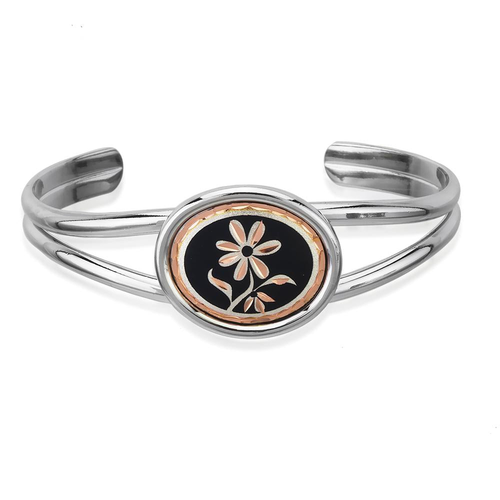 Black floral design bracelet