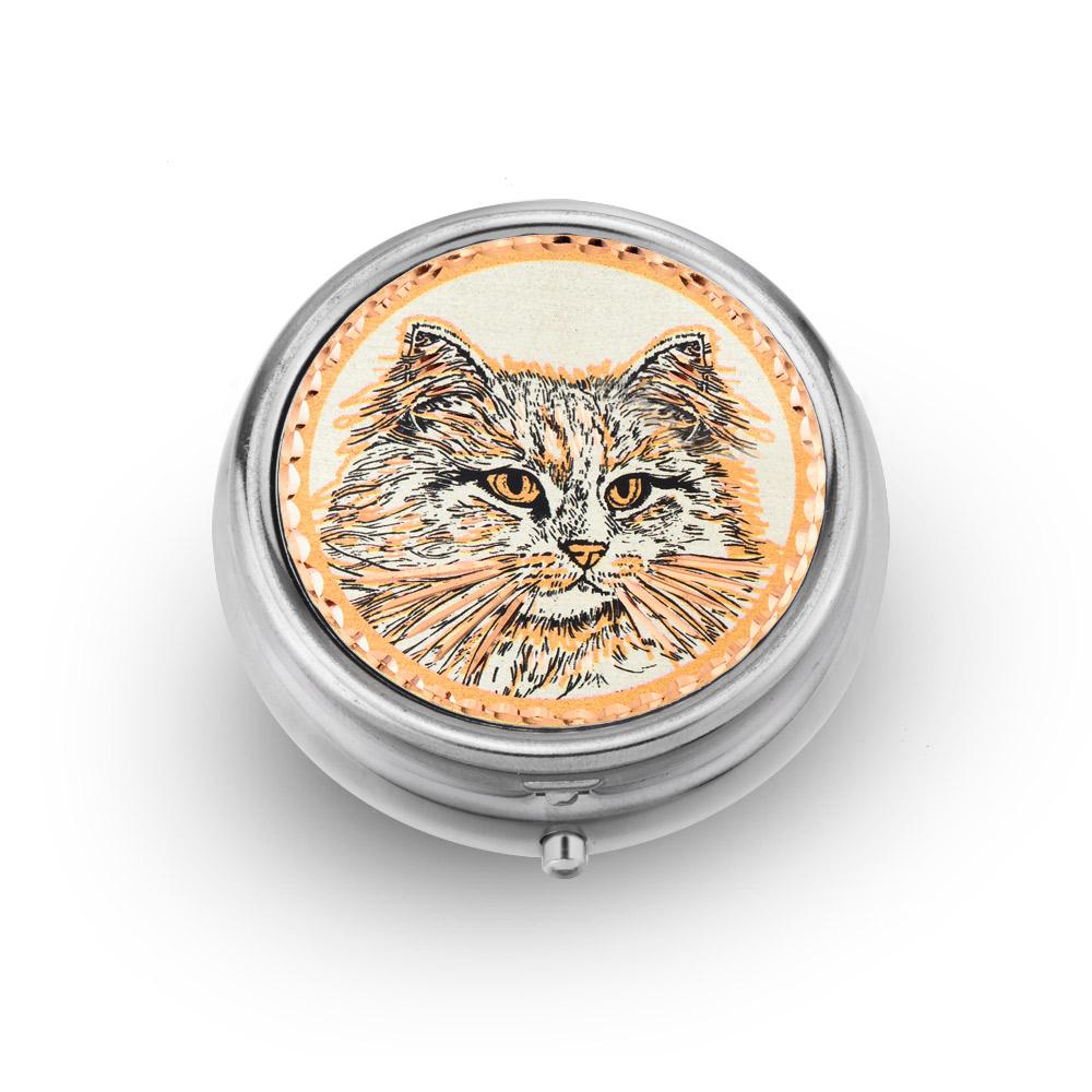 White cat design pill box