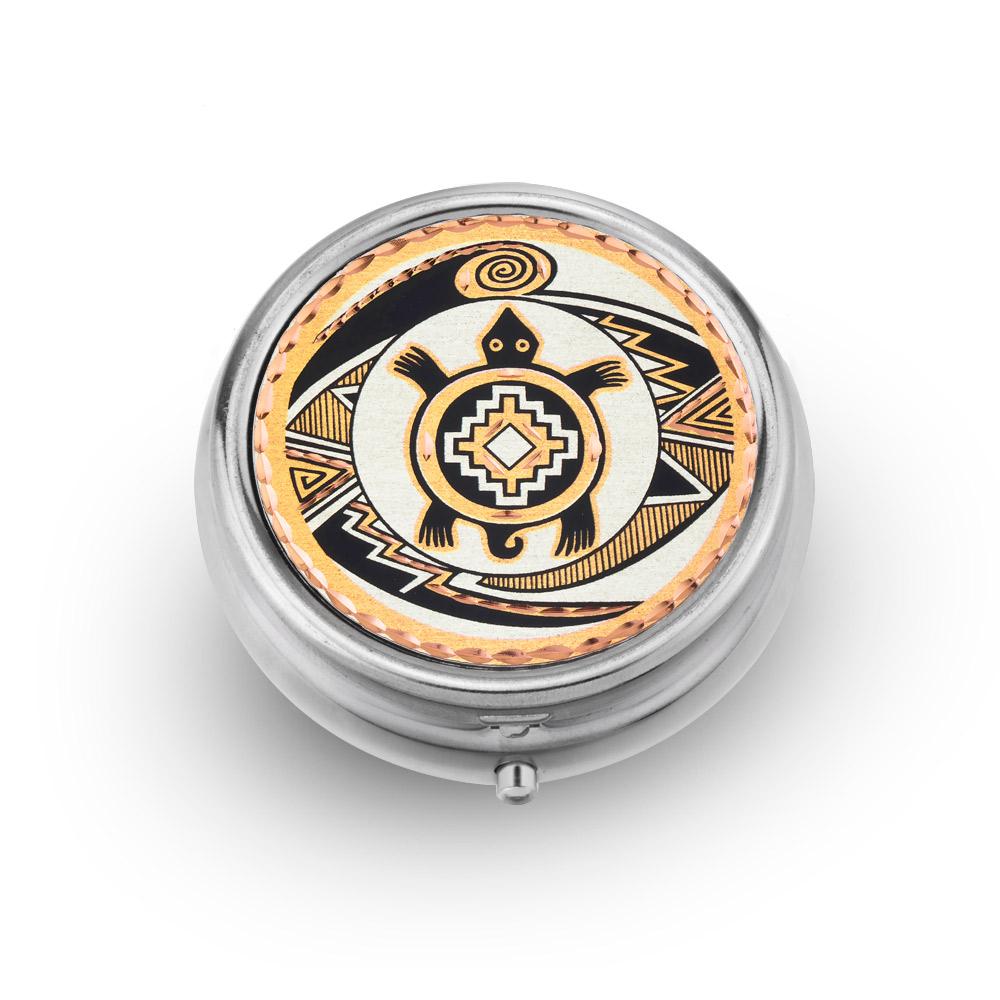 Southwestern turtle design pill box