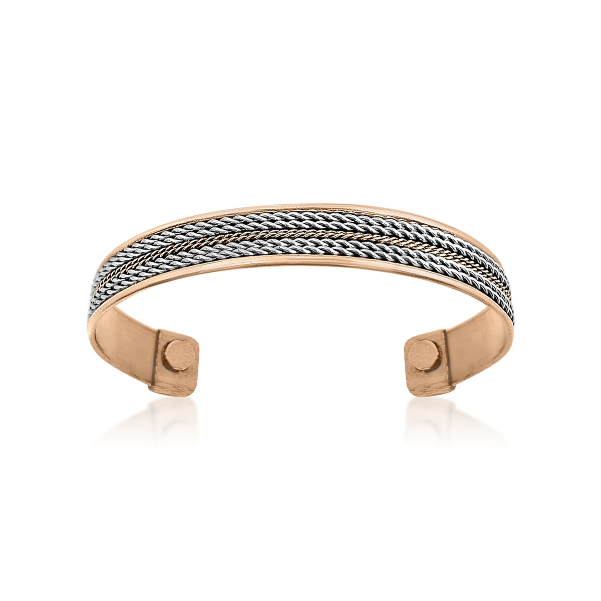 Copper bracelet with silver wire