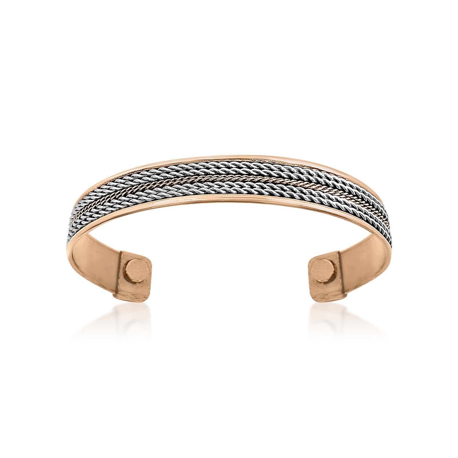 Copper bracelet with silver wire