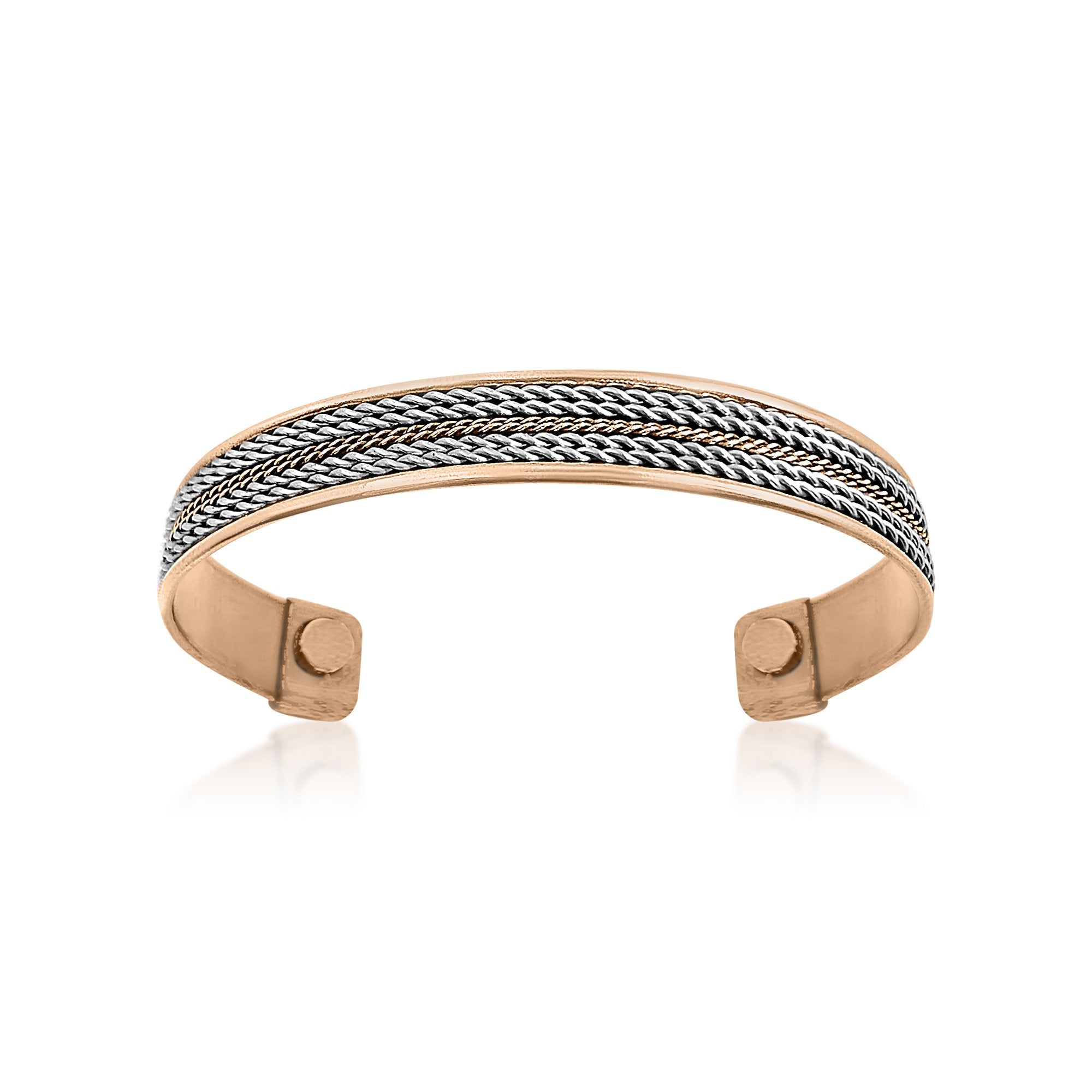 Copper bracelet with silver wire