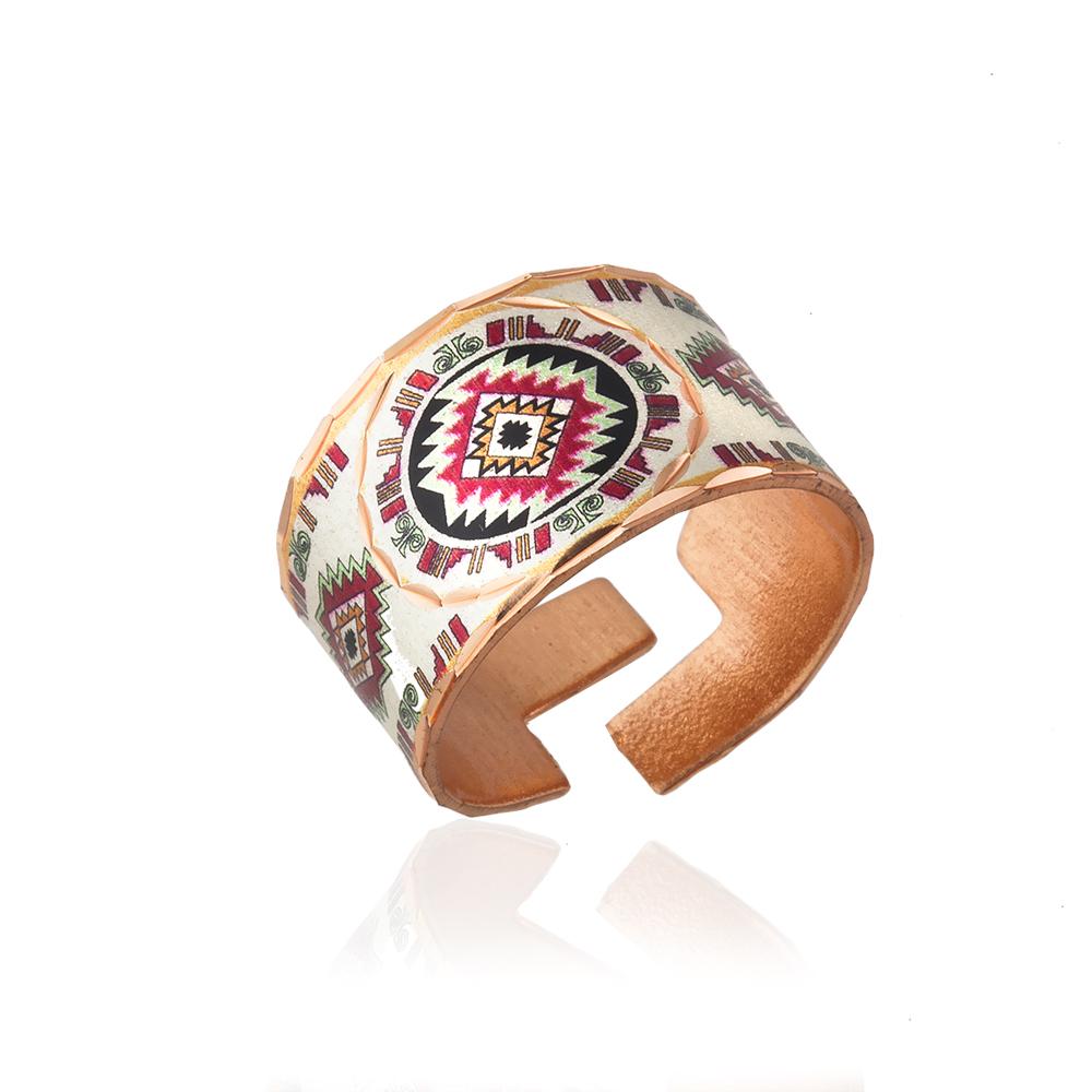 western red circle handmade adjustable ring
