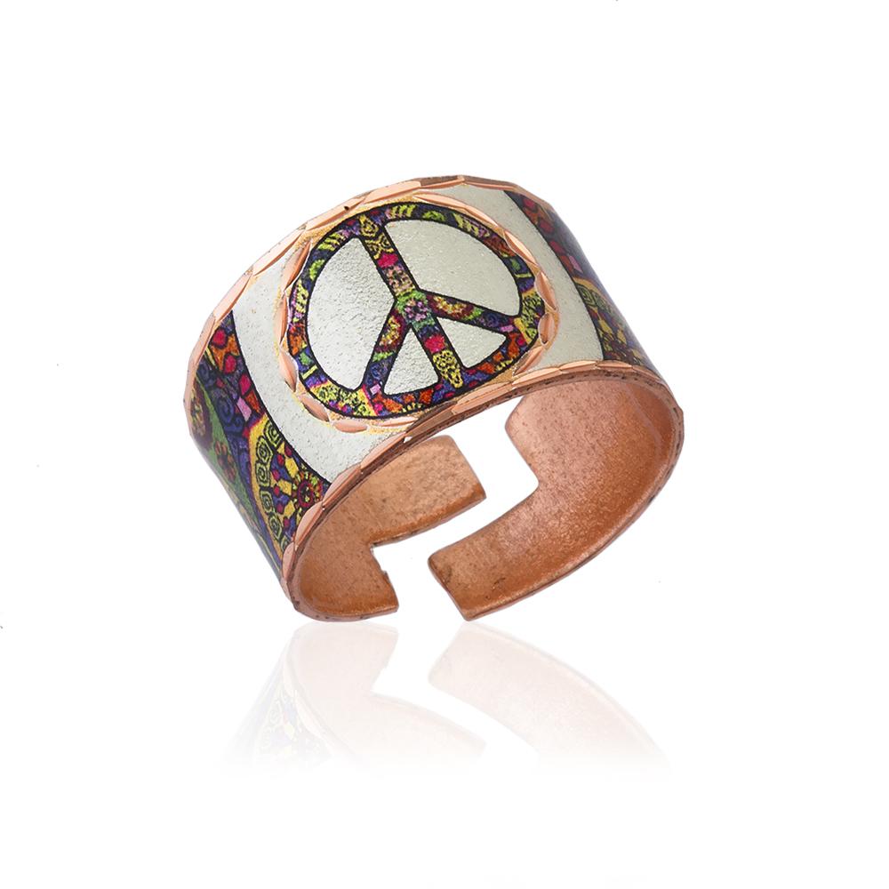 Peace symbol design ring