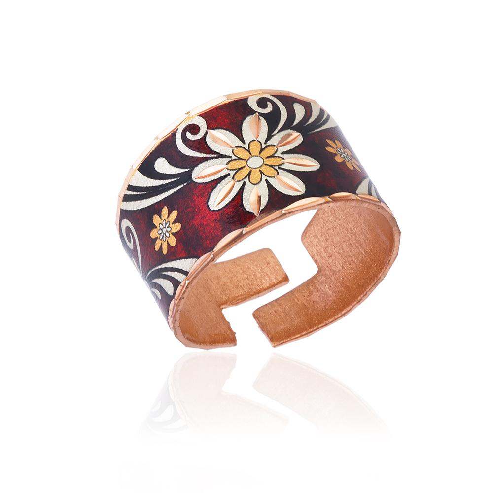 Red floral design ring