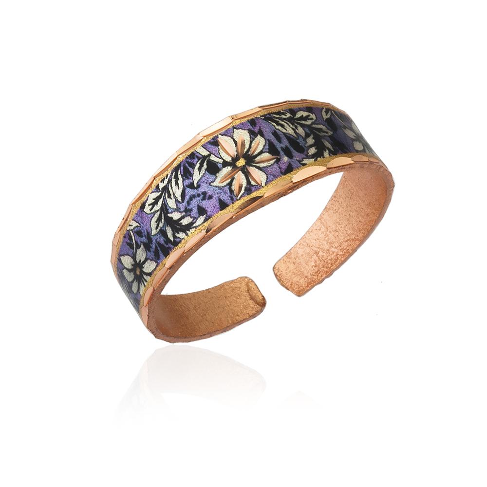 Purple floral design ring