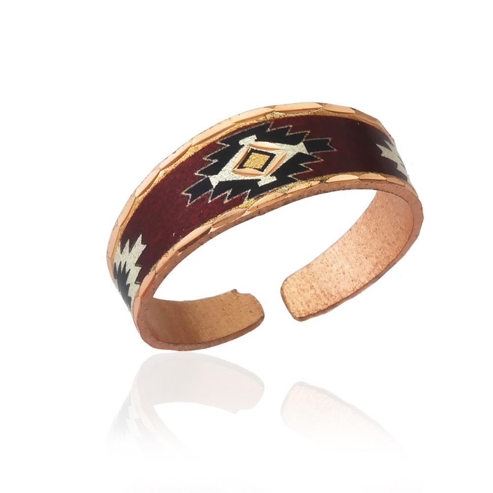 Wester cowgirl dark red narrow adjustable ring